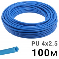 Трубка полиуретановая синяя PI TOOLS PU4-2.5-100, бухта 100 м, прямая до 8 бар, Арт. 4591