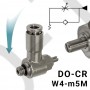 Пневмодроссель с обратным клапаном DO-CR_w4-m5M под отвертку — с потоком воздуха от цанги к резьбе