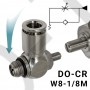 Пневмодроссель с обратным клапаном DO-CR_w8-1/8m под отвертку — с потоком воздуха от цанги к резьбе