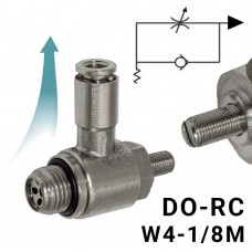 Пневмодроссель с обратным клапаном DO-RC_w4-1/8m для пневмоцилиндра, Арт. 9244