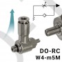 Пневмодроссель с обратным клапаном DO-RC_w4-m5M под отвертку — с потоком воздуха от резьбы к цанге