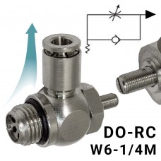 Пневмодроссель с обратным клапаном DO-RC_w6-1/4m для пневмоцилиндра, Арт. 9213