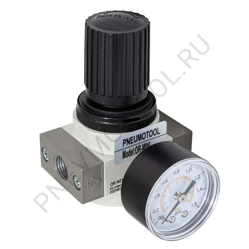 Регулятор давления воздуха PI TOOLS OR-PIT-MINI-G3/8" с манометром, 1700 л/мин
