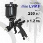 Мини краскопульт PI TOOLS PIT-LVMP-mini-1,2 с верхним бачком 250 мл и соплом 1,2 мм