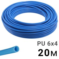 Трубка полиуретановая синяя PI TOOLS PU6-4-20, бухта 20 м, прямая до 8 бар, Арт. 1444