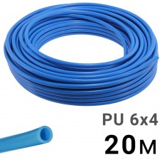 Трубка полиуретановая синяя PI TOOLS PU6-4-20, бухта 20 м, прямая до 8 бар, Арт. 1444