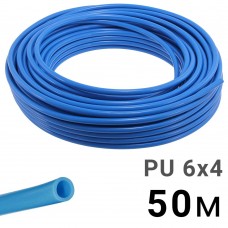 Трубка полиуретановая синяя PI TOOLS PU6-4-50, бухта 50 м, прямая до 8 бар, Арт. 1505  