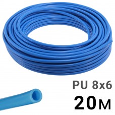 Трубка полиуретановая синяя PI TOOLS PU8-6-20, бухта 20 м, прямая до 8 бар, Арт. 1451