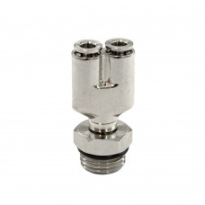 Пневмофитинг цанговый Y-образный Cn-Y1/4M-4 PI TOOLS, 1/4" наружная резьба – 4 мм, поворотный, Арт. 4737
