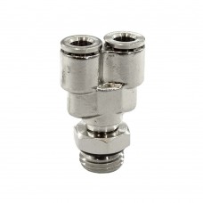 Пневмофитинг цанговый Y-образный Cn-Y1/4M-6 PI TOOLS, 1/4" наружная резьба – 6 мм, поворотный, Арт. 4744