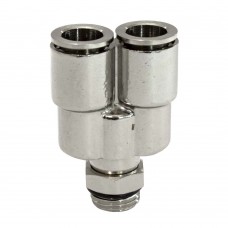 Пневмофитинг цанговый Y-образный Cn-Y1/4M-10 PI TOOLS, 1/4" наружная резьба – 10 мм, поворотный, Арт. 4768