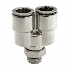 Пневмофитинг цанговый Y-образный Cn-Y1/4M-12 PI TOOLS, 1/4" наружная резьба – 12 мм, поворотный, Арт. 4775