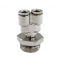 Пневмофитинг цанговый Y-образный Cn-Y1/2M-6 PI TOOLS, 1/2" наружная резьба – 6 мм, поворотный, Арт. 4829
