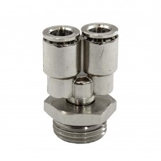 Пневмофитинг цанговый Y-образный Cn-Y1/2M-8 PI TOOLS, 1/2" наружная резьба – 8 мм, поворотный, Арт. 4836
