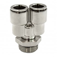 Пневмофитинг цанговый Y-образный Cn-Y1/2M-12 PI TOOLS, 1/2" наружная резьба – 12 мм, поворотный, Арт. 4850