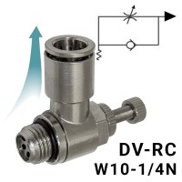 Пневмодроссель с обратным клапаном DV-RC_w10-1/4m для пневмоцилиндра, Арт. 9312