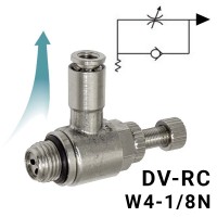 Пневмодроссель с обратным клапаном DV-RC_w4-1/8m для пневмоцилиндра, Арт. 9329