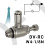 Пневмодроссель с обратным клапаном DV-RC_w4-1/8m под винт — с потоком воздуха от резьбы к цанге