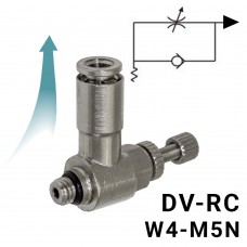 Пневмодроссель с обратным клапаном DV-RC_w4-m5M для пневмоцилиндра, Арт. 9350